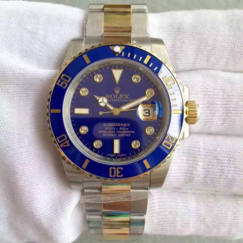 Replica Rolex Submariner Date 116613LB 2018 N V7S 24K Yellow Gold Wrapped & Stainless Steel Blue Dial Swiss 3135