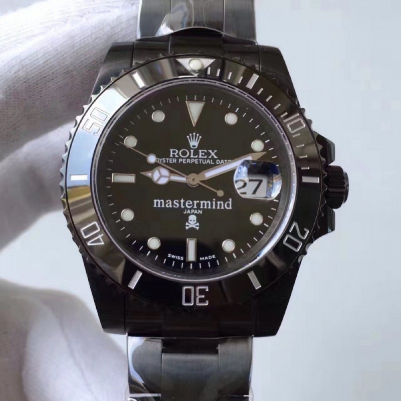 Replica Rolex Submariner Date 116610LN Mastermind JF PVD Black Dial Swiss 2836-2