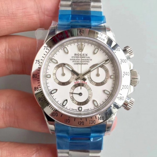 Replica Rolex Daytona Cosmograph 116520 N Stainless Steel White Dial Swiss 4130 Run 6@SEC