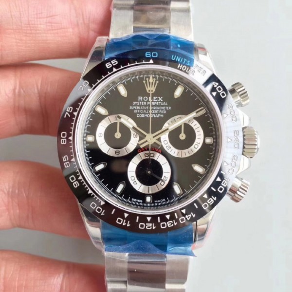 Replica Rolex Daytona Cosmograph 116500LN N Stainless Steel Black Dial Swiss 4130 Run 6@SEC