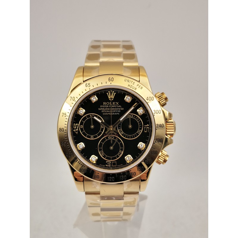 Replica Rolex Daytona Cosmograph 116508 JH Yellow Gold Black Dial Dial Swiss 4130 Run 6@SEC