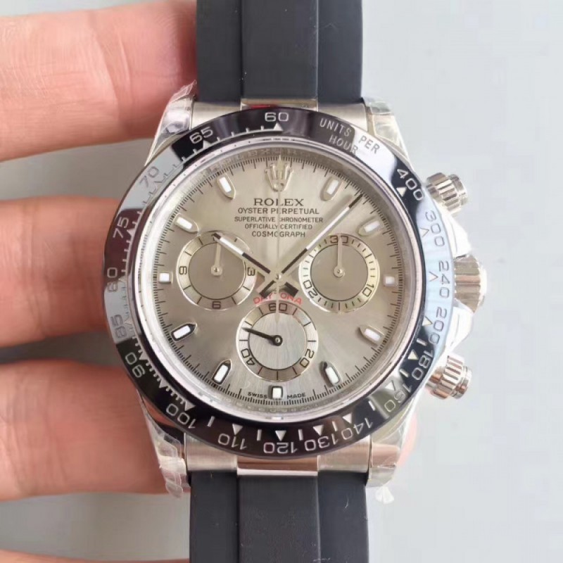 Replica Rolex Daytona Cosmograph 116519LN JH Stainless Steel Grey Dial Swiss 4130 Run 6@SEC