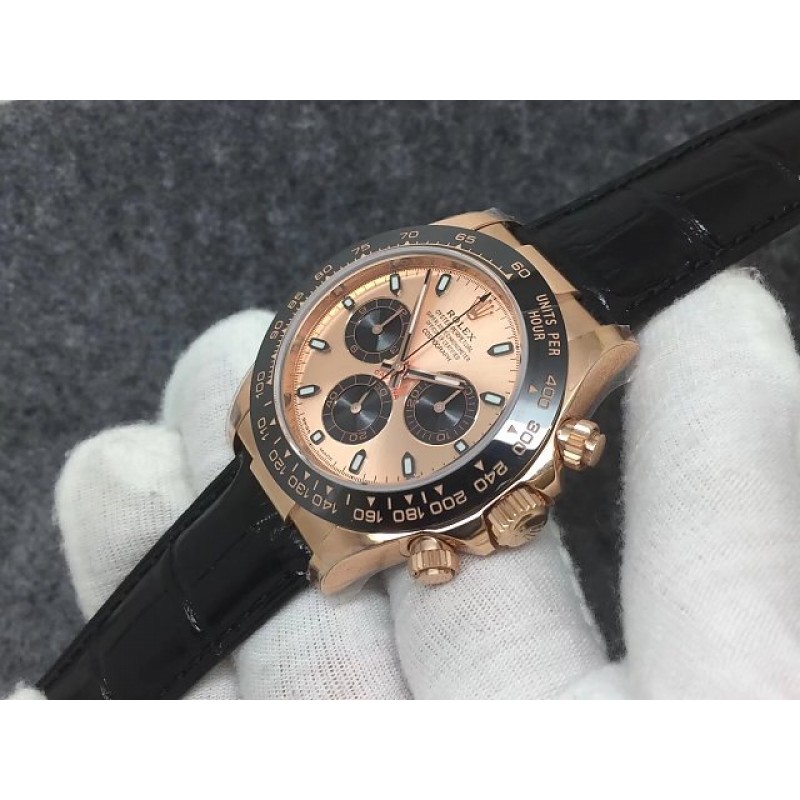 Replica Rolex Daytona Cosmograph 116515LN JF Rose Gold Chocolate Dial Swiss 7750 Run 6@SEC