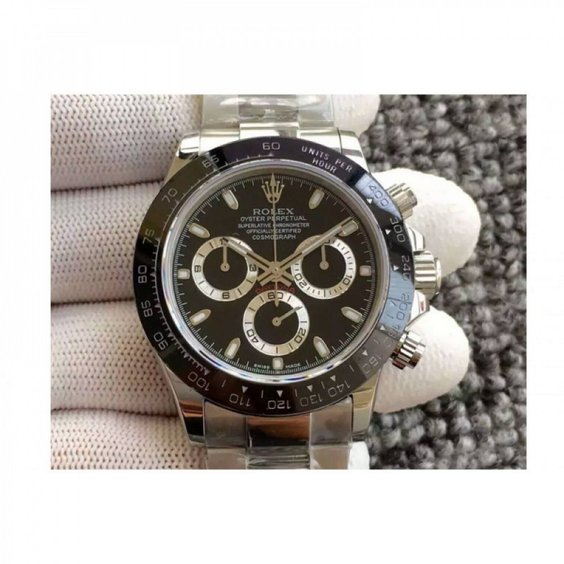 Replica Rolex Daytona Cosmograph 116500LN JH Stainless Steel Black Dial Swiss 4130 Run 6@SEC