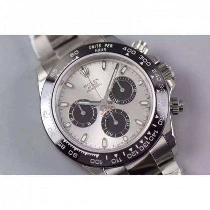 UK 40 mm Stainless Steel 410L Replica Rolex Daytona Cosmograph 116506LN JF Stainless Steel Silver Dial Swiss 7750 Run 6@SEC