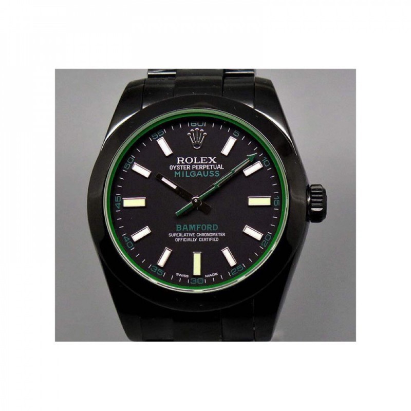 Replica Rolex Milgauss 116400GV Bamford JF PVD Black Dial Swiss 2836-2