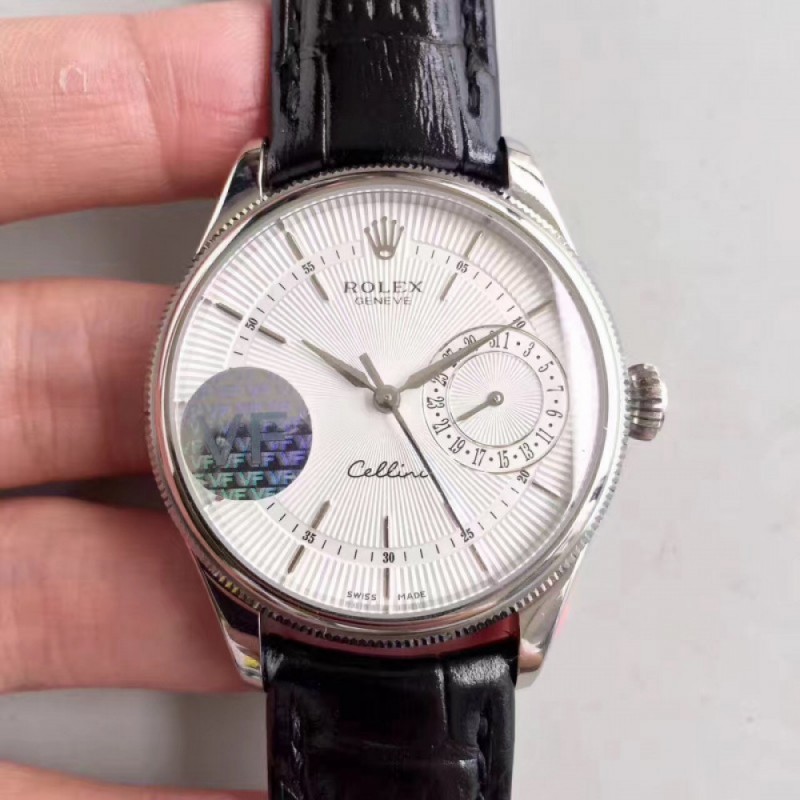 Replica Rolex Cellini Date 50519 VF Stainless Steel White Dial Swiss 3165