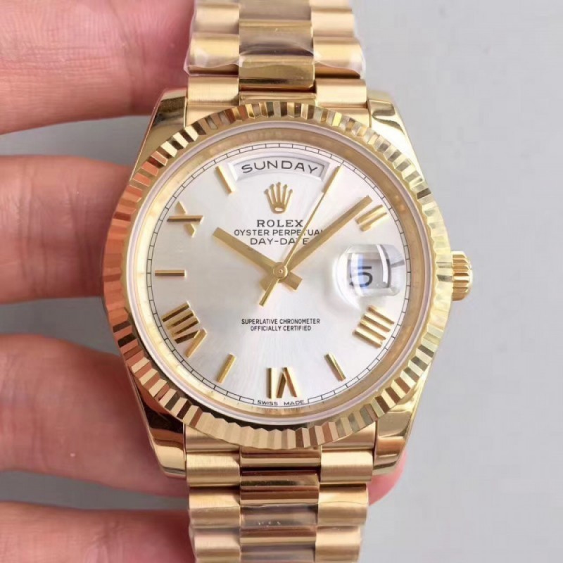 Replica Rolex Day-Date 40 228238 N Yellow Gold Rhodium Dial Swiss 3255