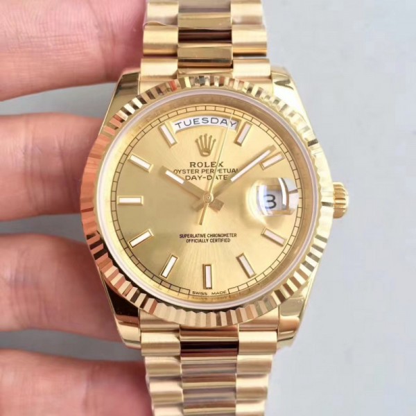 Replica Rolex Day-Date 40 228238 N Yellow Gold Champagne Dial Swiss 3255