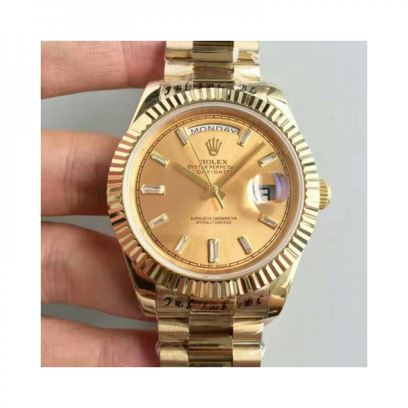 Replica Rolex Day-Date 40 228238 40MM KW Yellow Gold Champagne Dial Swiss 3255