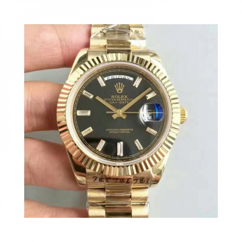 Replica Rolex Day-Date 40 228238 40MM KW Yellow Gold Black Dial Swiss 3255