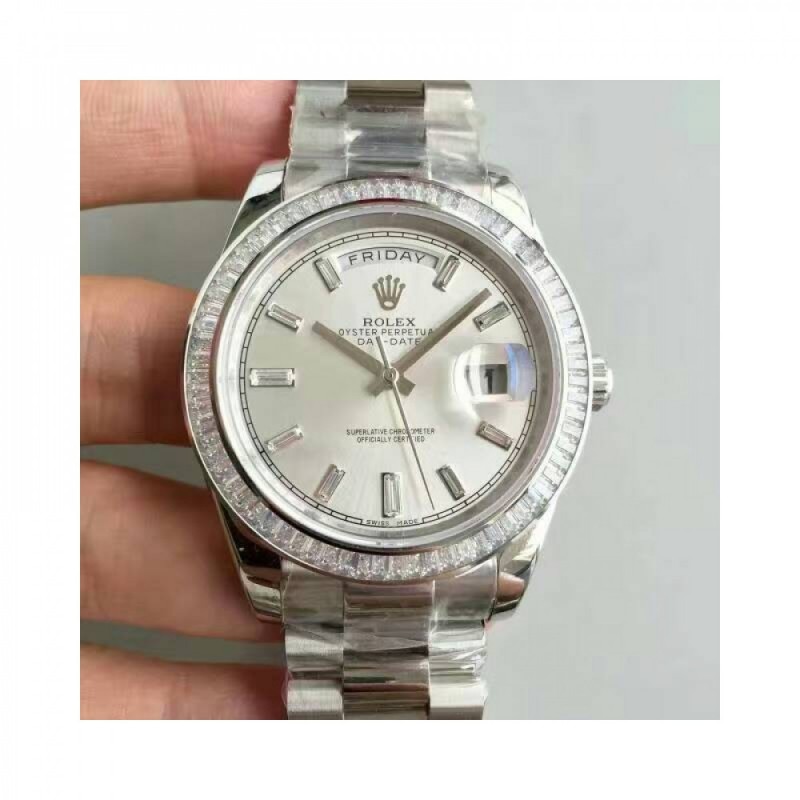 Replica Rolex Day-Date 40 228396TBR 40MM KW Stainless Steel & Diamonds Sundust Dial Swiss 3255