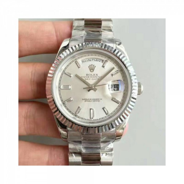 Replica Rolex Day-Date 40 228239 40MM KW Stainless Steel Sundust Dial Swiss 3255