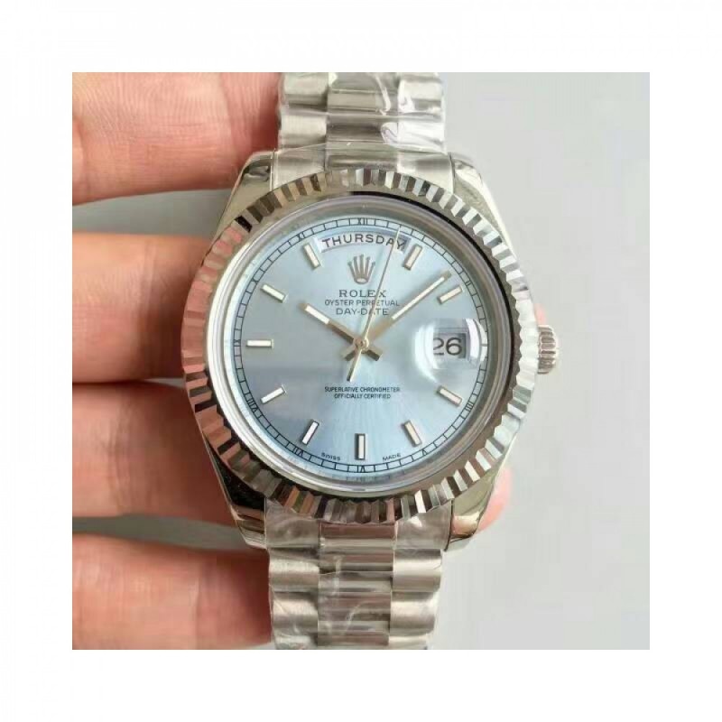 Replica Rolex Day-Date II 218239 41MM V6 Stainless Steel Blue Dial Swiss 2836-2