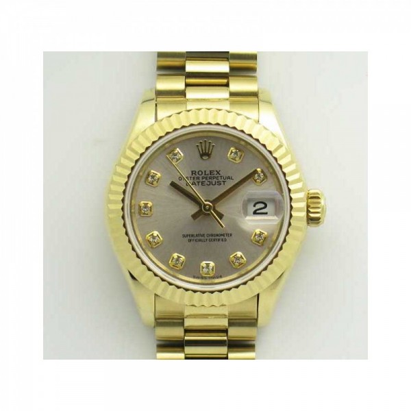 Replica Rolex Lady Datejust 28 279178 28MM BP Yellow Gold Silver Dial Swiss 2671