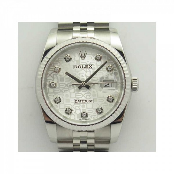 Replica Rolex Datejust 36MM 116234 DJ V2 Stainless Steel Silver Anniversary Jubilee Dial Swiss 3135