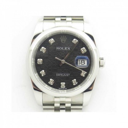 Replica Rolex Datejust 36MM 116234 DJ V2 Stainless Steel Black Anniversary Jubilee Dial Swiss 3135