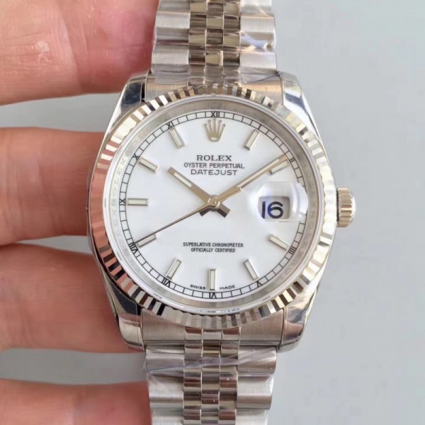 Replica Rolex Datejust 36MM 116234 AR Stainless Steel 904L White Dial Swiss 3135