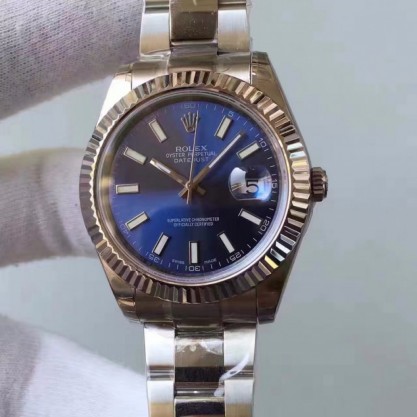 Replica Rolex Datejust II 116334 2018 41MM EW Stainless Steel Blue Dial Swiss 3136