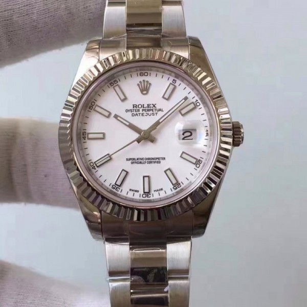 Replica Rolex Datejust II 116334 2018 41MM EW Stainless Steel White Dial Swiss 3136