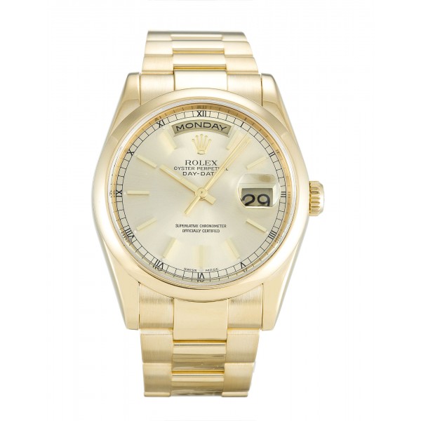 UK Yellow Gold Best Rolex Replica Day-Date 118208-36 MM