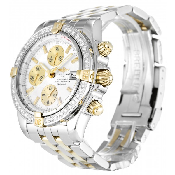 UK Steel & Yellow Gold set with Diamonds Breitling Replica Chronomat Evolution B13356-43.7 MM