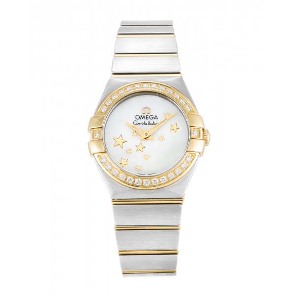 UK Steel & Yellow Gold set with Diamonds Omega Replica Constellation Ladies 123.25.24.60.05.001-24 MM