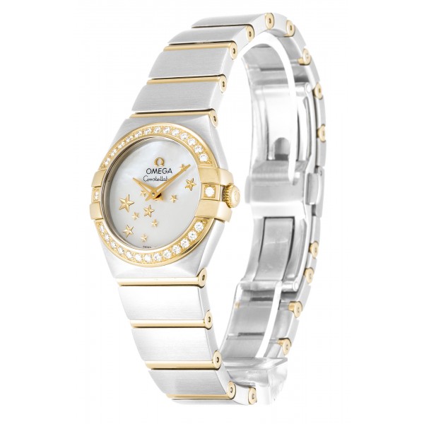 UK Steel & Yellow Gold set with Diamonds Omega Replica Constellation Ladies 123.25.24.60.05.001-24 MM