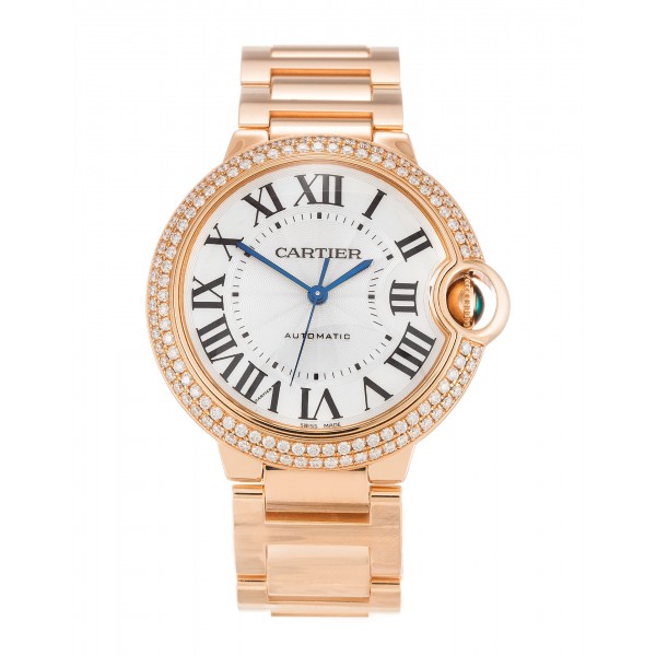 UK Rose Gold set with Diamonds Cartier Replica Ballon Bleu WE9005Z3-36.5 MM