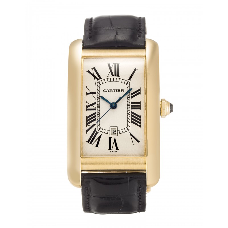 UK Yellow Gold Cartier Replica Tank Americaine W2603156-27 MM