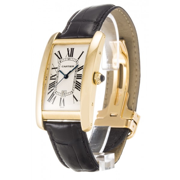 UK Yellow Gold Cartier Replica Tank Americaine W2603156-27 MM