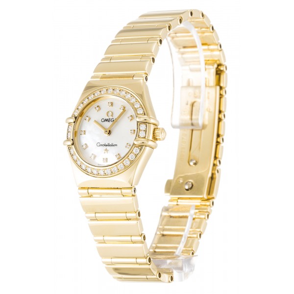 UK Yellow Gold set with Diamonds Omega Replica My Choice Mini 1164.75.00-22.5 MM