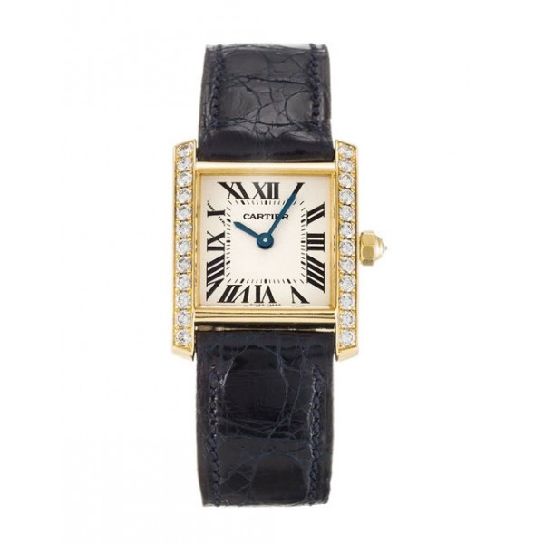 UK Yellow Gold set with Diamonds Cartier Replica Tank Francaise WE100131-22 MM