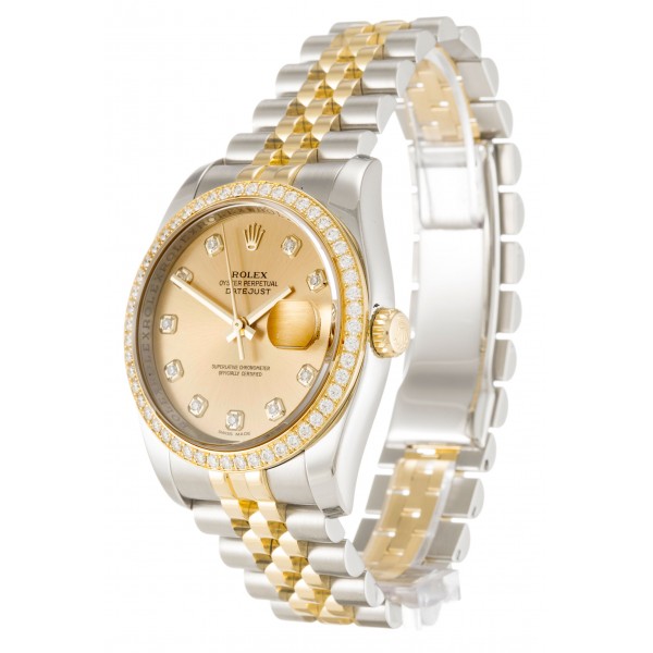 UK Steel & Yellow Gold set with Diamonds Rolex Replica Datejust 116243-36 MM