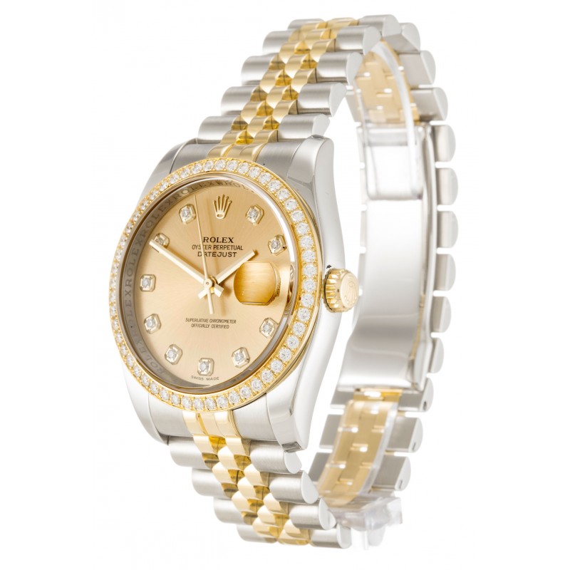 UK Steel & Yellow Gold set with Diamonds Rolex Replica Datejust 116243-36 MM