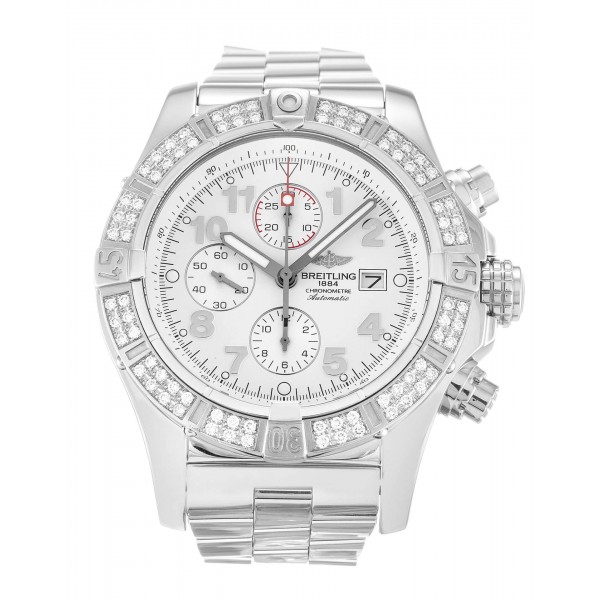 UK Steel set with Diamonds Breitling Replica Super Avenger A13370-48.4 MM