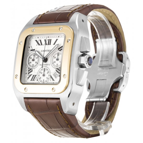 UK Steel & Yellow Gold Cartier Replica Santos 100 W20091X7-42 MM