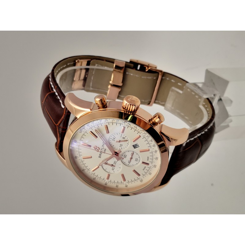 UK Rose Gold Breitling Replica Transocean Chronograph RB0152-43 MM