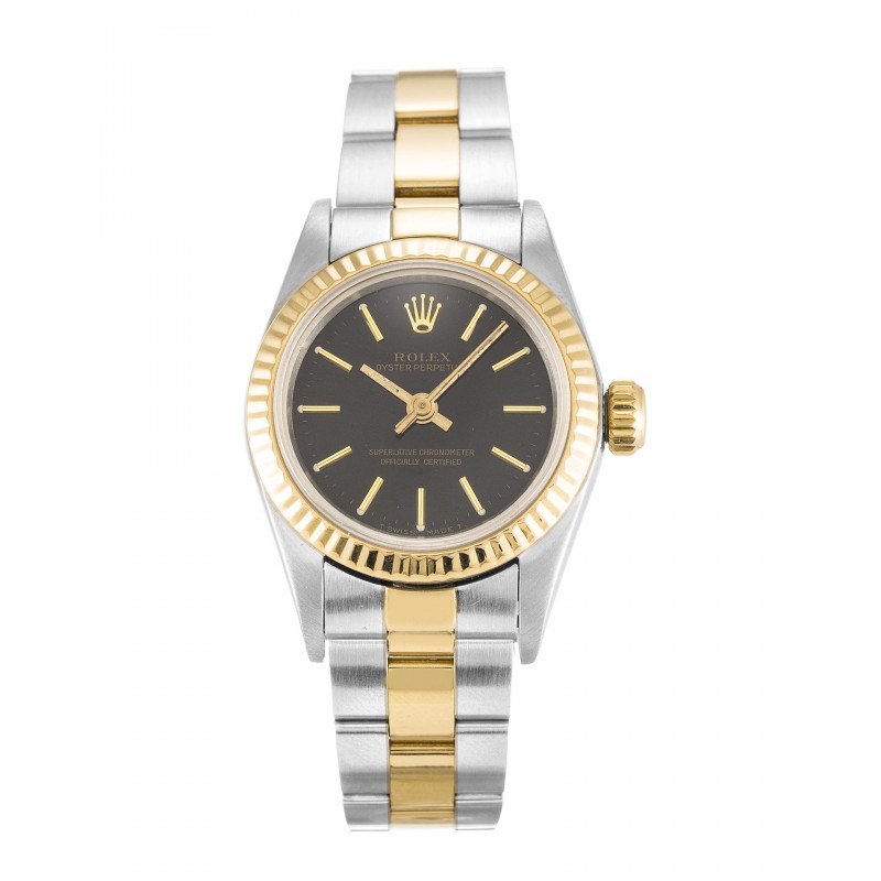 UK  Yellow Gold Rolex Replica Lady Oyster Perpetual 67193-24 MM