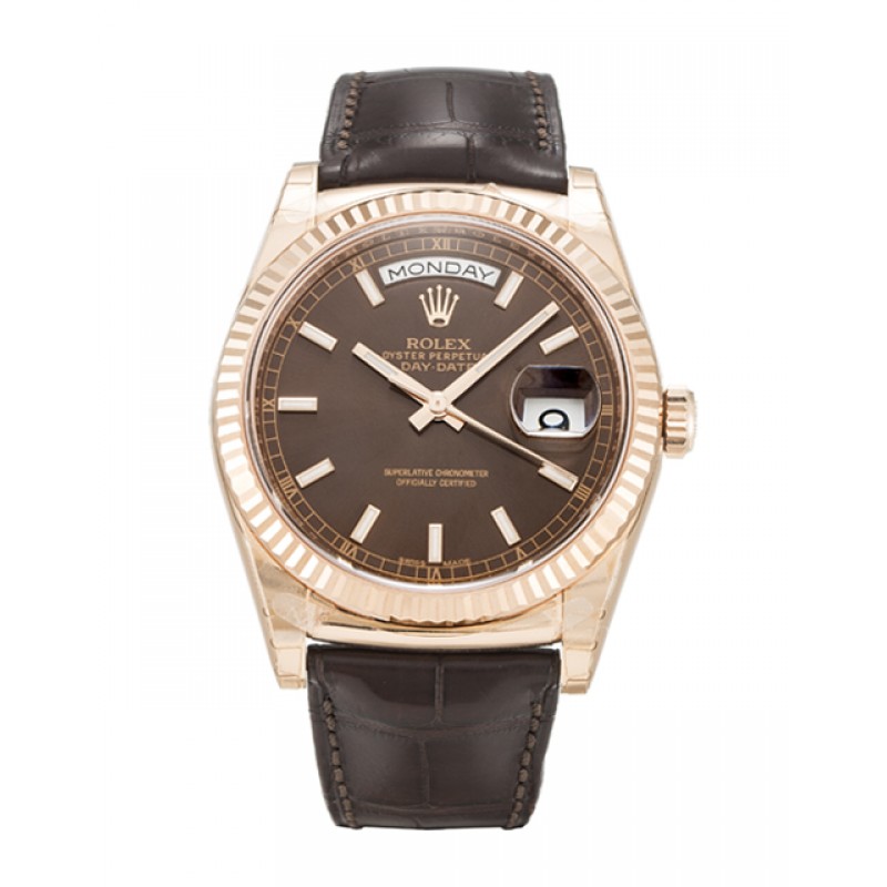 UK Rose Gold Rolex Replica Day-Date 118135-36 MM