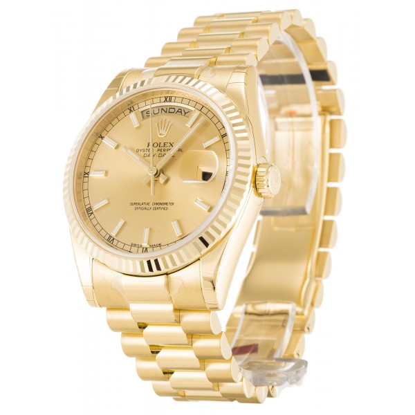 UK Yellow Gold Rolex Replica Day-Date 118238-36 MM