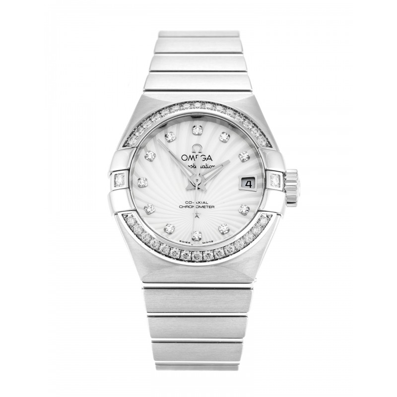 UK Steel set with Diamonds Omega Replica Constellation Ladies 123.15.27.20.55.001-27 MM