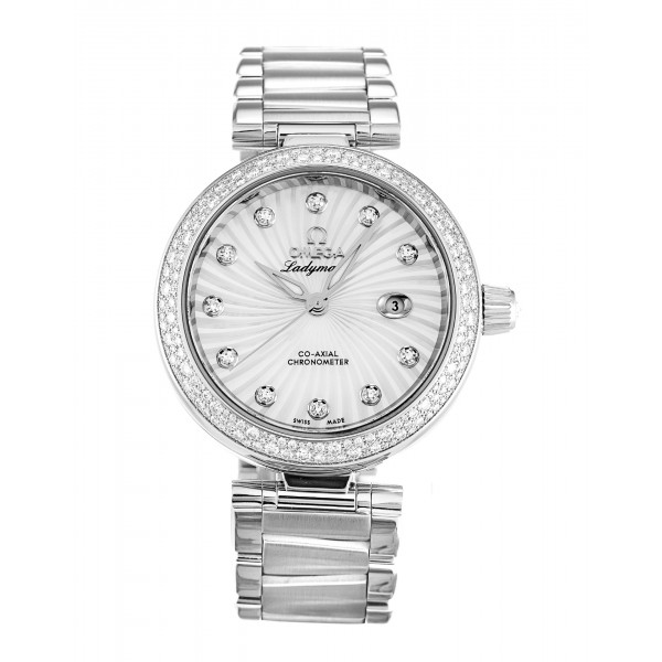 UK Steel set with Diamonds Omega Replica De Ville Ladymatic 425.35.34.20.55.001-34 MM