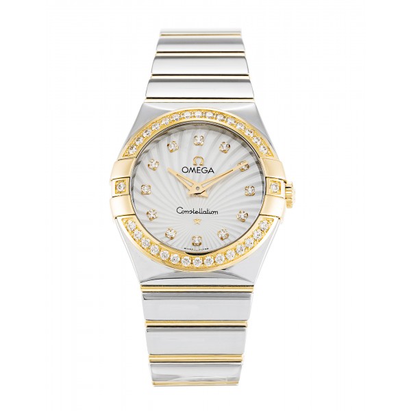 UK Steel & Yellow Gold set with Diamonds Omega Replica Constellation Ladies 123.25.27.60.55.008-27 MM