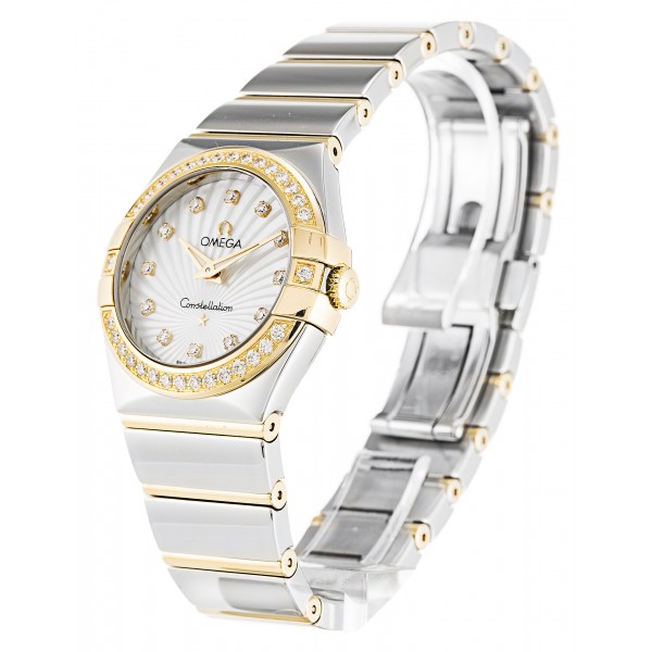 UK Steel & Yellow Gold set with Diamonds Omega Replica Constellation Ladies 123.25.27.60.55.008-27 MM