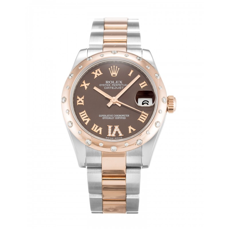 UK Rose Gold & Steel set with Diamonds Rolex Replica Datejust Lady 178341-31 MM