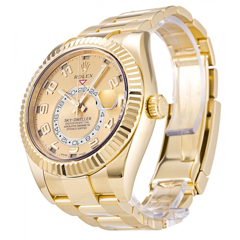 UK Yellow Gold Rolex Replica Sky-Dweller 326938-42 MM