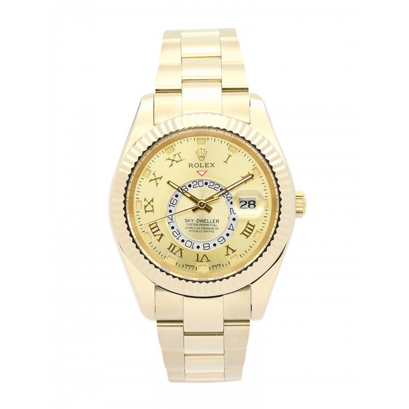 UK Yellow Gold Rolex Replica Sky-Dweller 326938-42 MM