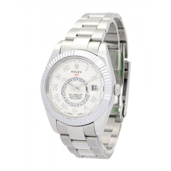 UK White Gold Rolex Replica Sky-Dweller 326938-42 MM