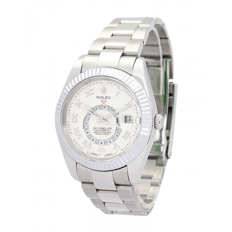 UK White Gold Rolex Replica Sky-Dweller 326938-42 MM